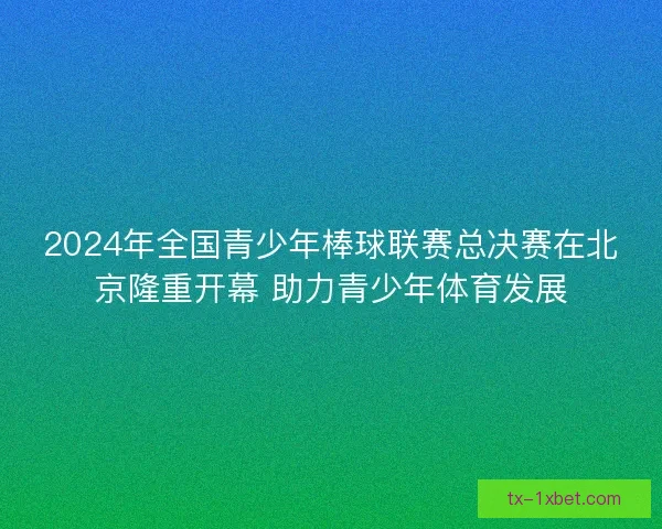 2024年全国青少年棒球联赛总决赛在北京隆重开幕 助力青少年体育发展